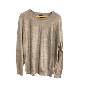 J CREW FACTORY Mens Raglan Cotton Sweater Sz XL Heather Gray LS NWOT